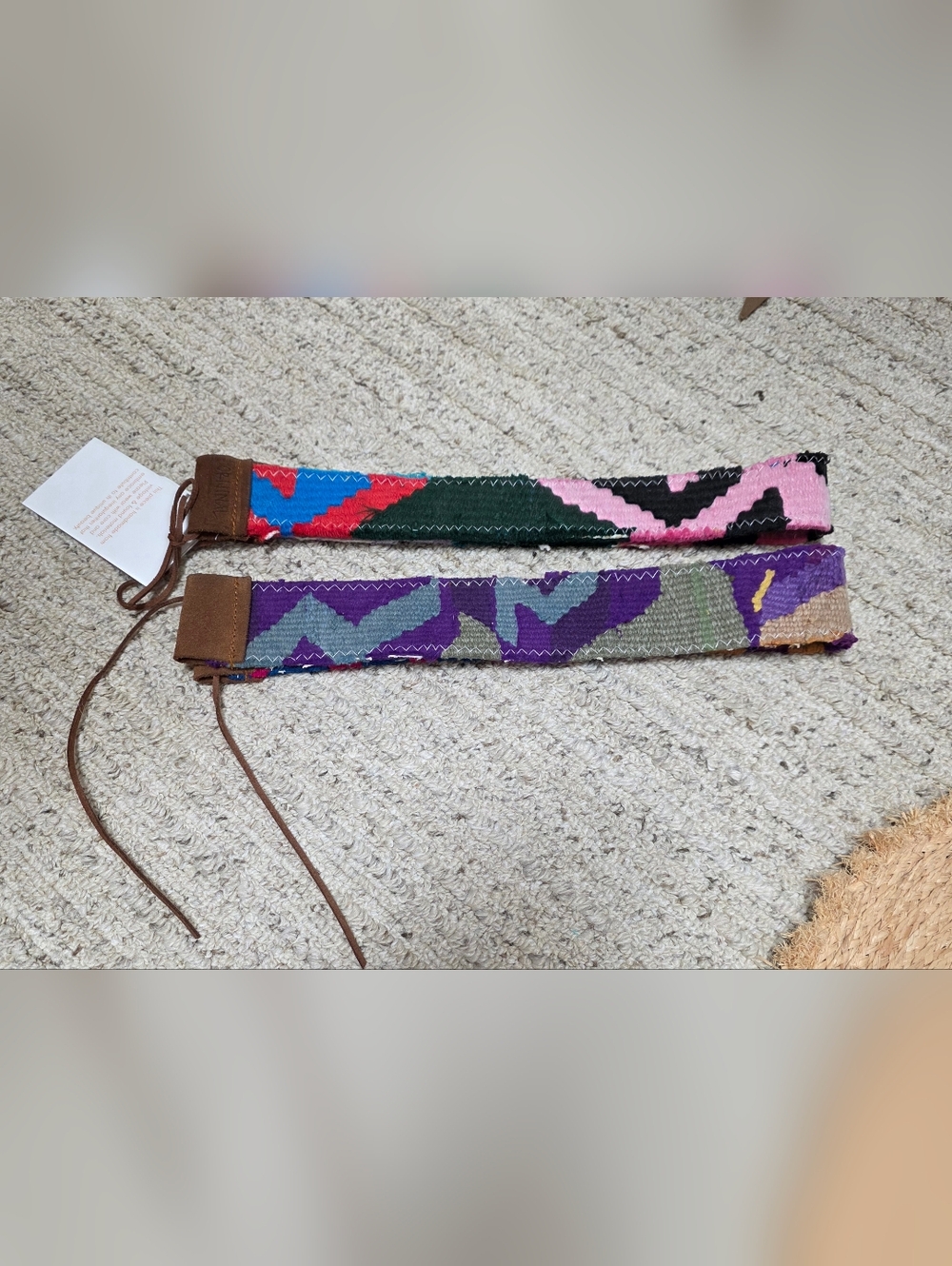 Natural Raffia Orijinal Hat with Multicolor Band and 2 Interchangeable Bands - Picture 5 of 6